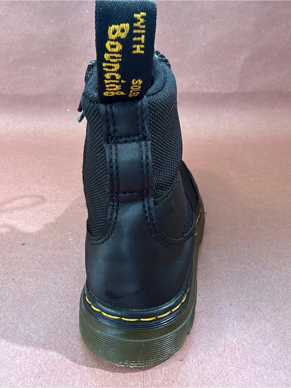Dr. Martens Combs Tech Black Nylon Boots Kids Size 1